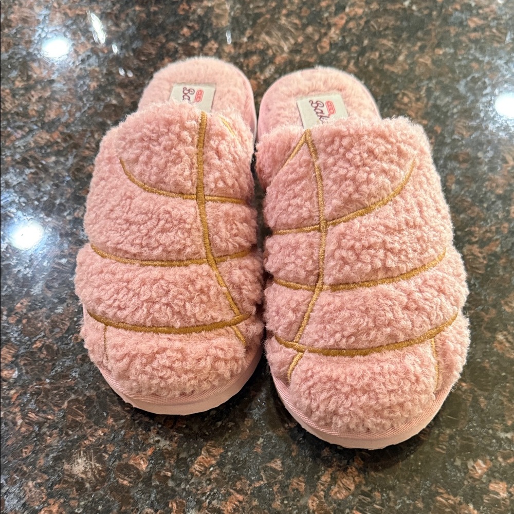 Soft Pink Kids Slippers with Leaf Design
